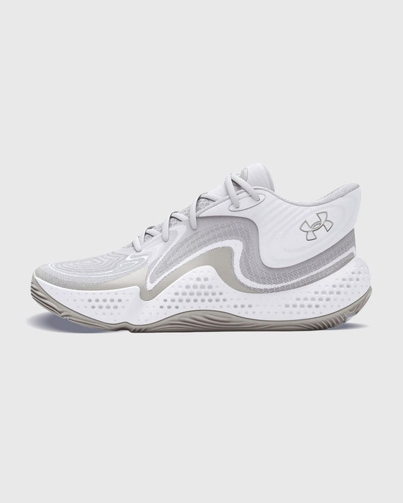 Under Armour Spawn 6 White Linkeraanzicht witte achtergrond