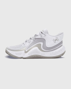 Under Armour Spawn 6 White Linkeraanzicht witte achtergrond