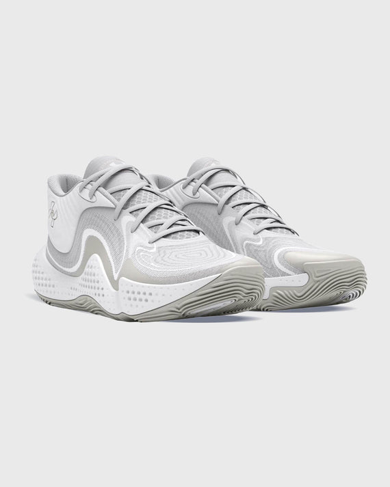 Under Armour Spawn 6 White Zijaanzicht witte achtergrond