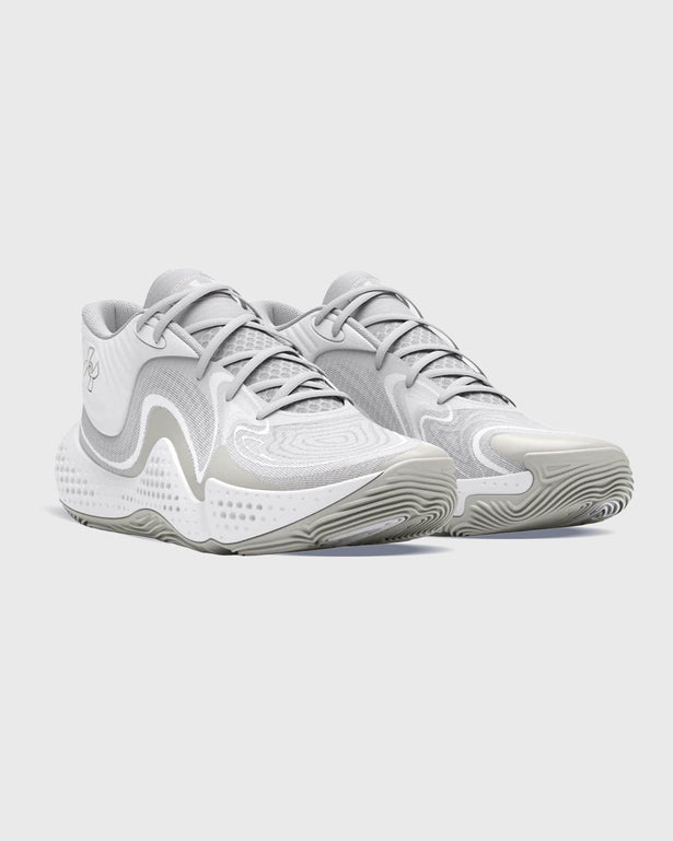 Under Armour Spawn 6 White Zijaanzicht witte achtergrond