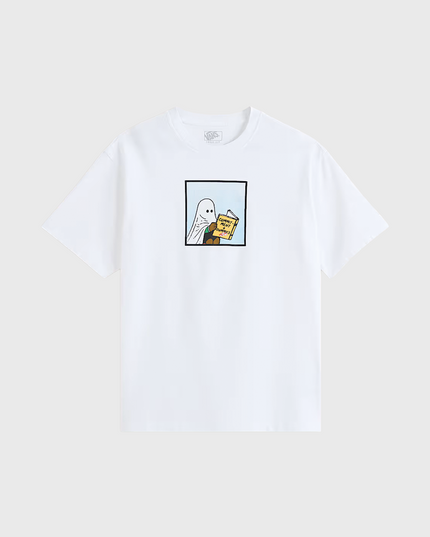 Vans Commitment 4 Dummies T-shirt Wit voorkant met print van spook