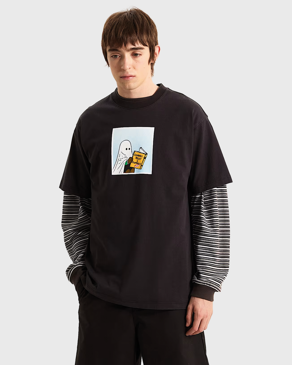 Vans Commitment 4 Dummies T-shirt Zwart met print van spook
