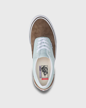 Vans Era Skate BruinBlauw bovenaanzicht met kijk op de insole en upper suede bruin