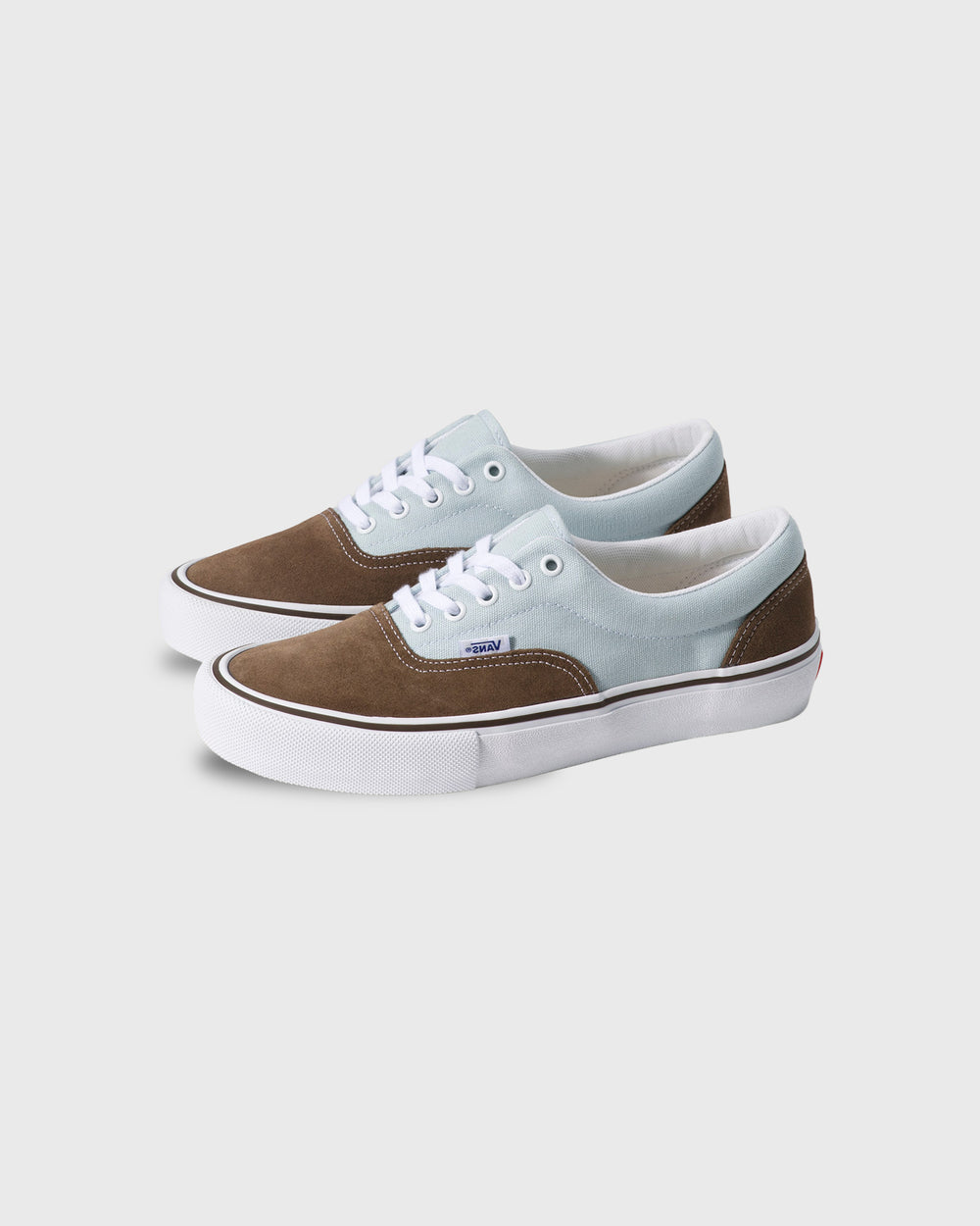 Vans Era Skate BruinBlauw zijaanzicht met label vans