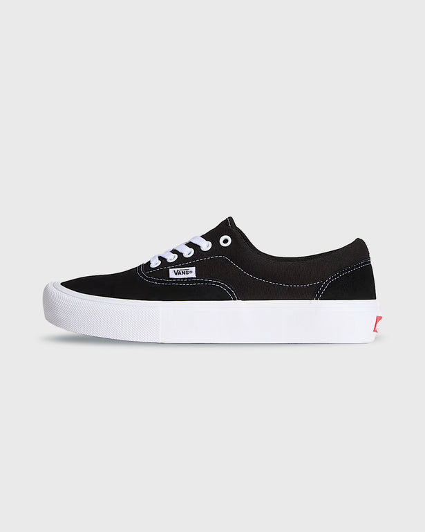 Vans Skate Era Zwart sneaker zijaanzicht vans label en witte veters