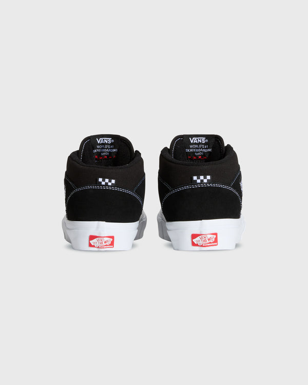 Vans Half Cab Zwart achterkant checker label rode details vans logo