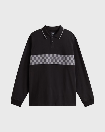 Vans Medford Checkerboard Polo Zwart voorkant