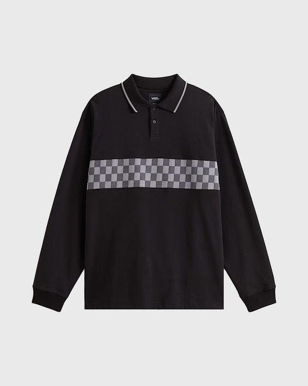 Vans Medford Checkerboard Polo Zwart voorkant