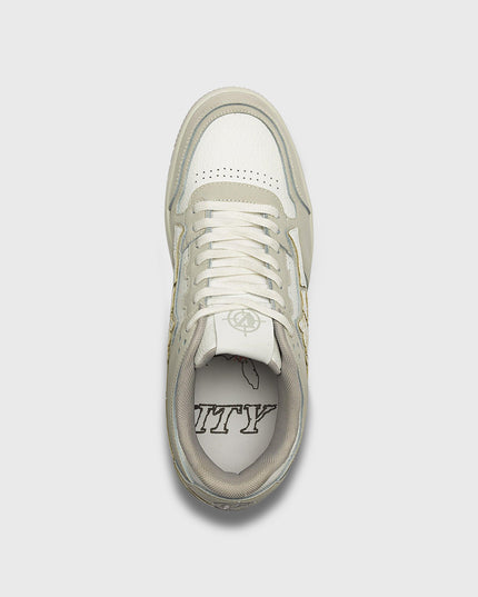 Vicinity Akimbo Low Stone Grey Bovenkant schoen binnenzool veters