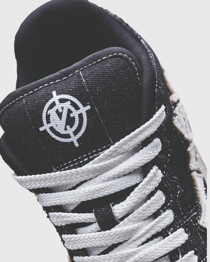 Vicinity Akimbo Lows Sneaker Denim Black bovenaanzicht detail
