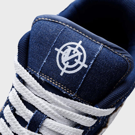 Vicinity Akimbo Lows Sneaker Denim Blue logo close up