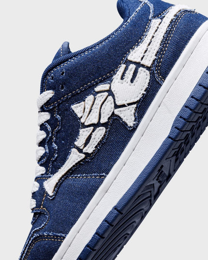 Vicinity Akimbo Lows Sneaker Denim Blue close up zijkant schoen