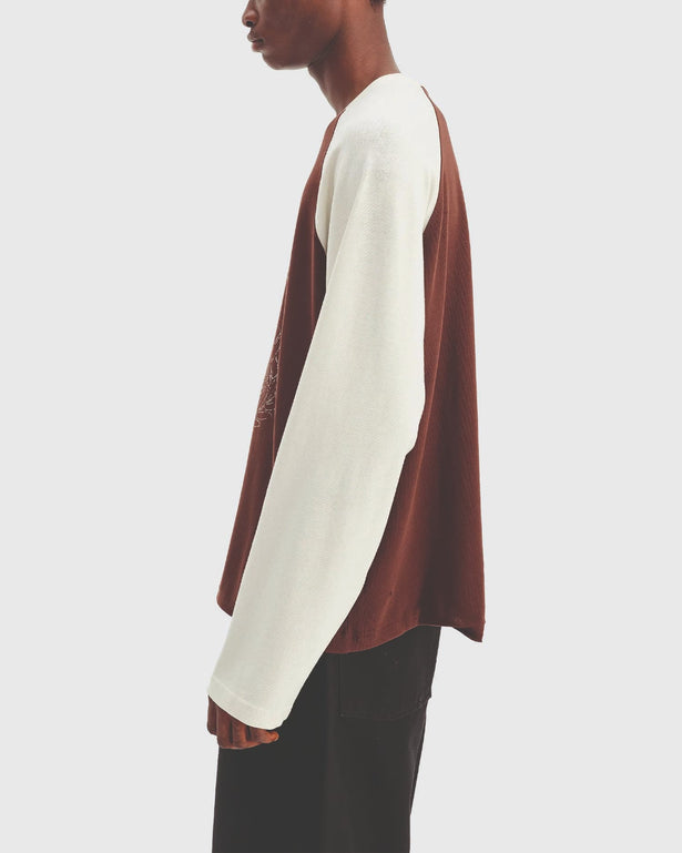 Vicinity Hall Of Fame Longsleeve Bruin Creme zijaanicht