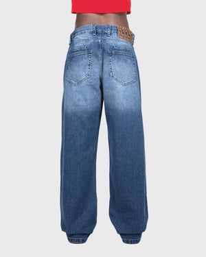 Vicinity Mirage Denim Geel Met Model Achterkant