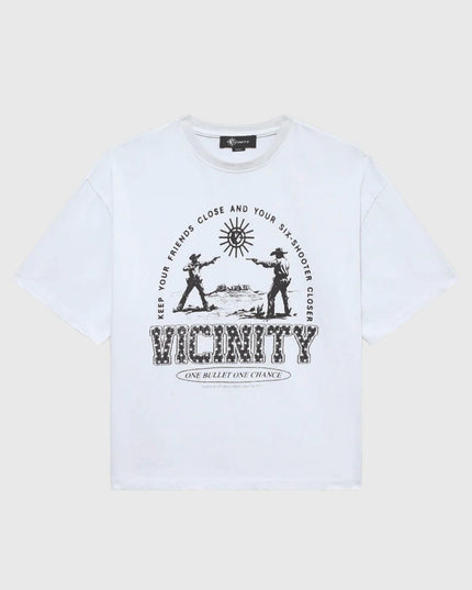 Vicinity Six Shooter Dual t-Shirt Wit vooraanzicht no model