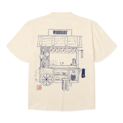 Woodbird Balo Cart T-shirt Gebroken Wit