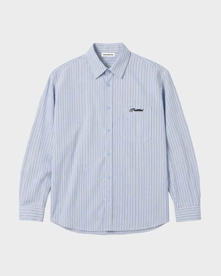 Prohibited Pinstripe Westbury Dress Shirt Blauw