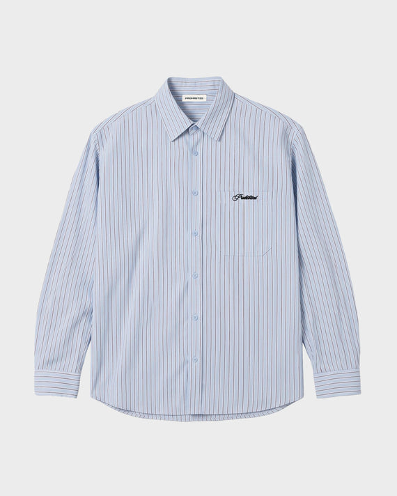 Prohibited Pinstripe Westbury Dress Shirt Blauw
