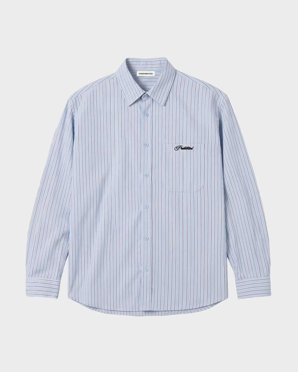 Prohibited Pinstripe Westbury Dress Shirt Blauw