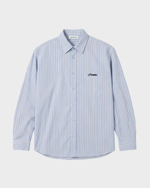 Prohibited Pinstripe Westbury Dress Shirt Blauw