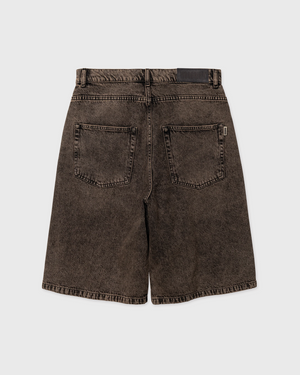 Woodbird Yuto Oak Shorts bruin, achteraanzicht plat gelegd