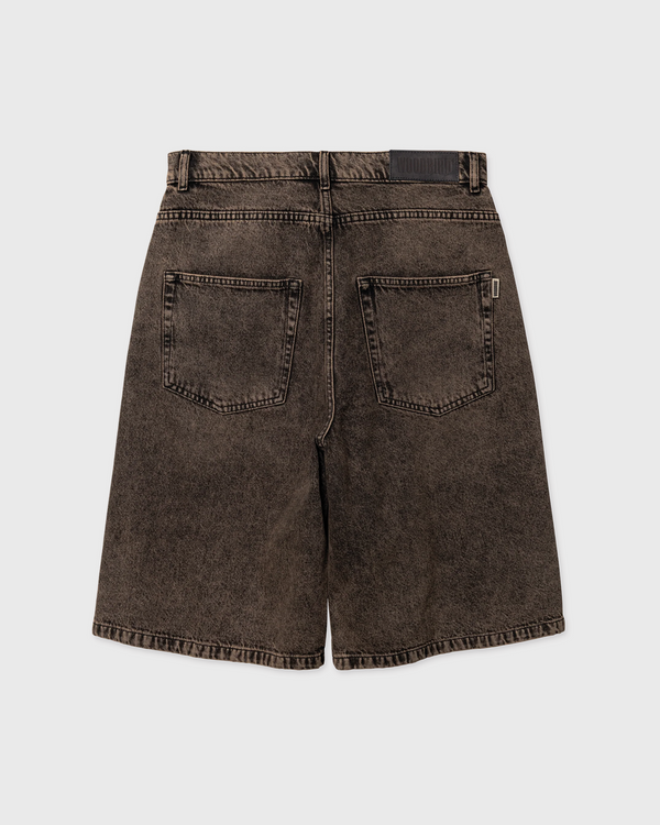 Woodbird Yuto Oak Shorts bruin, achteraanzicht plat gelegd