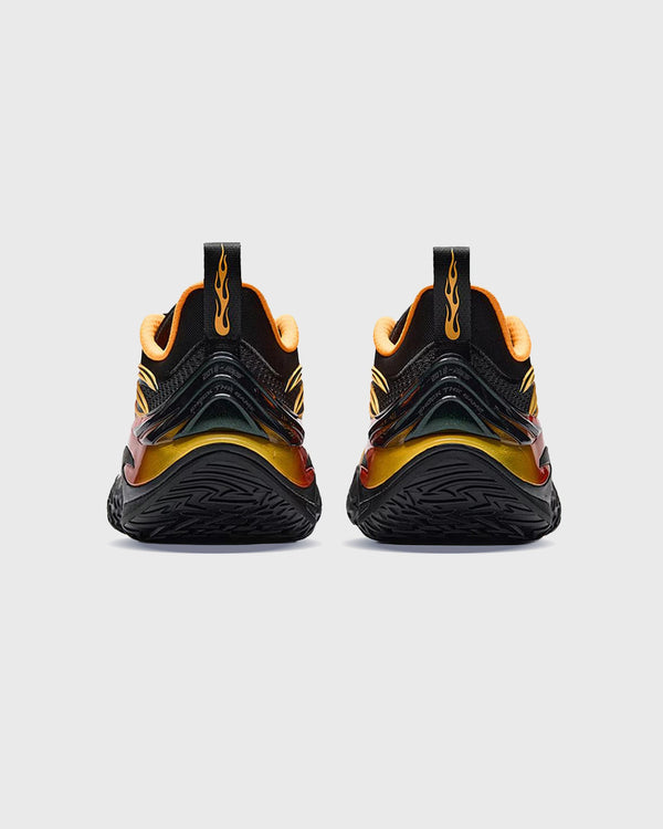 Anta Shock Wave 8 Basketbalschoen Zwart Geel achteraanzicht