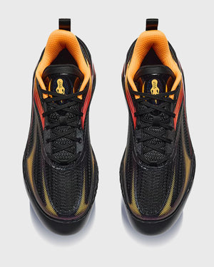 Anta Shock Wave 8 Basketbalschoen Zwart Geel bovenaanzicht