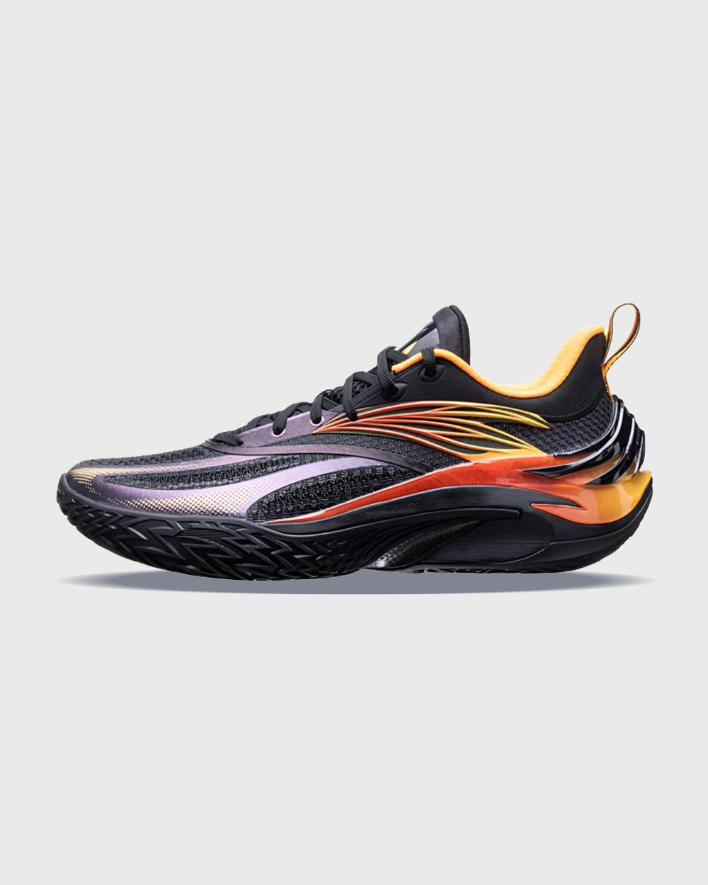 Anta Shock Wave 8 Basketbalschoen Zwart Geel linkeraanzicht