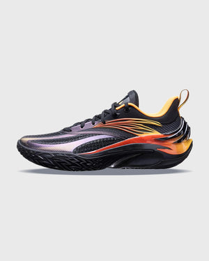 Anta Shock Wave 8 Basketbalschoen Zwart Geel linkeraanzicht