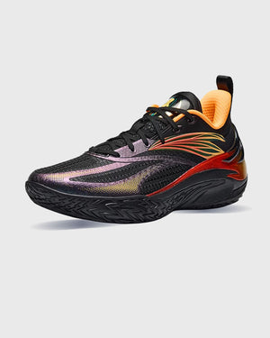 Anta Shock Wave 8 Basketbalschoen Zwart Geel zijaanzicht