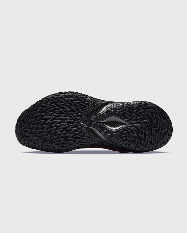 Anta Shock Wave 8 Basketbalschoen Zwart Geel zoolaanazicht