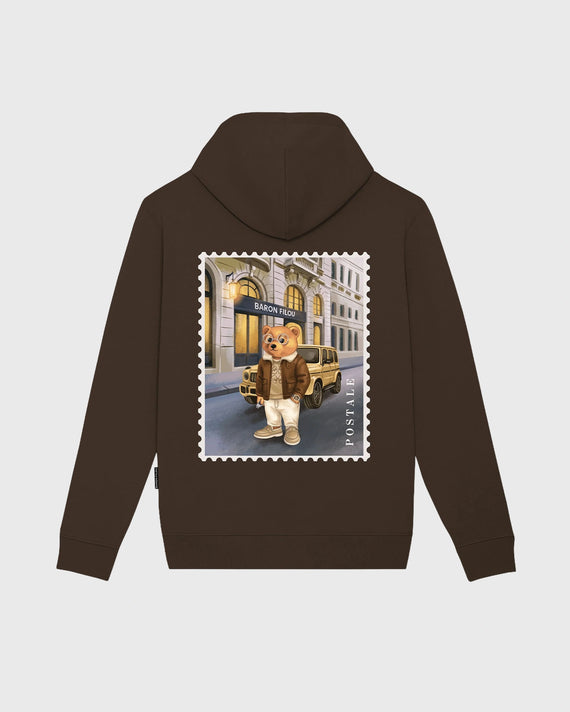 Baron Filou Hoodie Filou 183 Chalet Owners Club Backprint Chocoladebruin