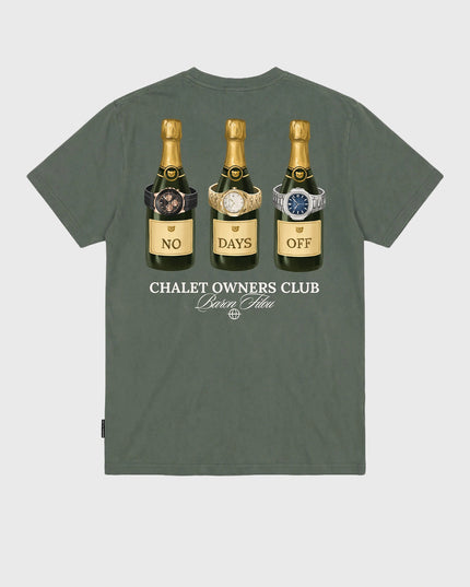 Baron Filou T-shirt Oversized Bottles and Watches Olijfgroen