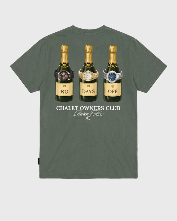 Baron Filou T-shirt Oversized Bottles and Watches Olijfgroen