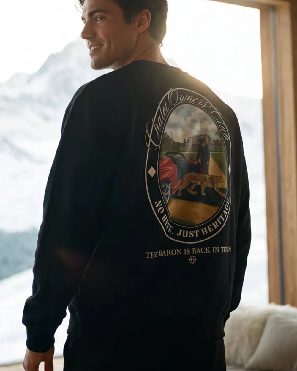 Baron Filou Trui Oversized Baron is Back in Town Zwart
