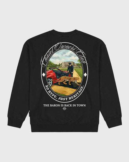 Baron Filou Trui Oversized Baron is Back in Town Zwart
