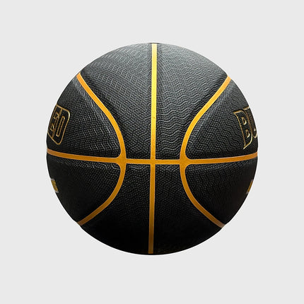 Burned In/Outdoor Basketbal Black Gold, maat 7, vrijstaand op grijze achtergrond - Burned Sports