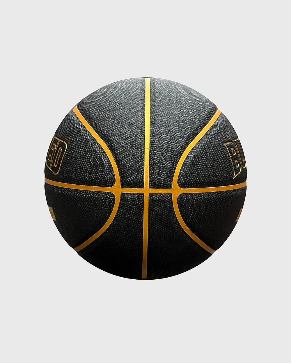Burned In/Outdoor Basketbal Black Gold, maat 7, vrijstaand op grijze achtergrond - Burned Sports