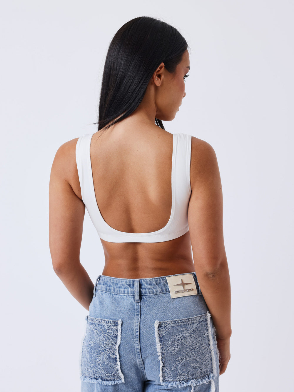 Project X Paris Women's Logo Top Open Back White