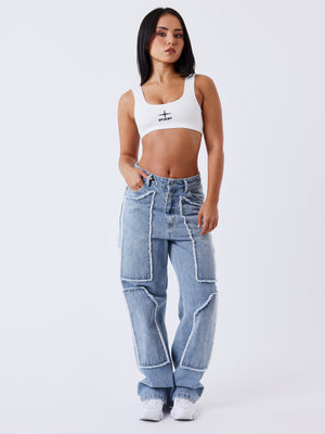 Project X Paris Women's Logo Top Open Back White