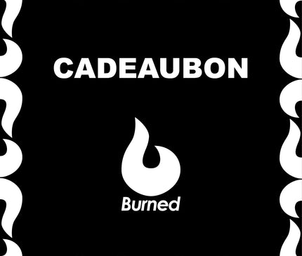 burned cadeaubon cadeaukaart met burned logo en tekst 