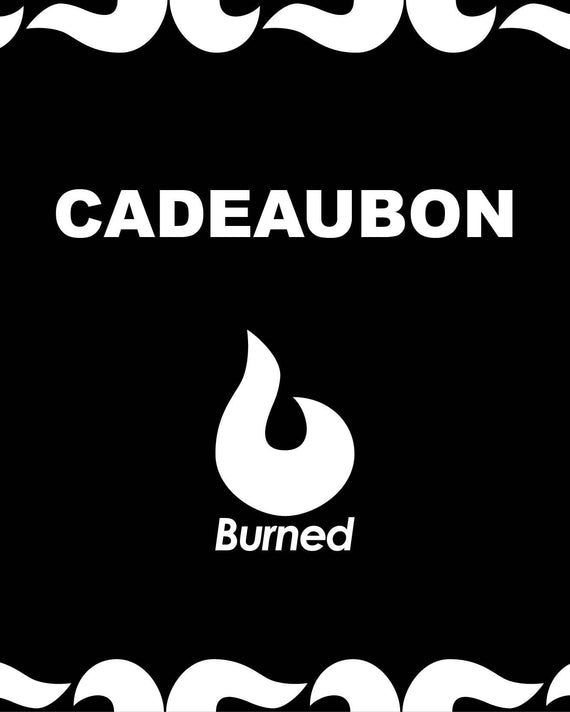 burned cadeaubon cadeaukaart met burned logo en tekst 