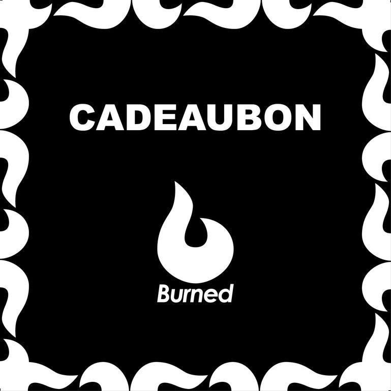 burned cadeaubon cadeaukaart met burned logo en tekst 