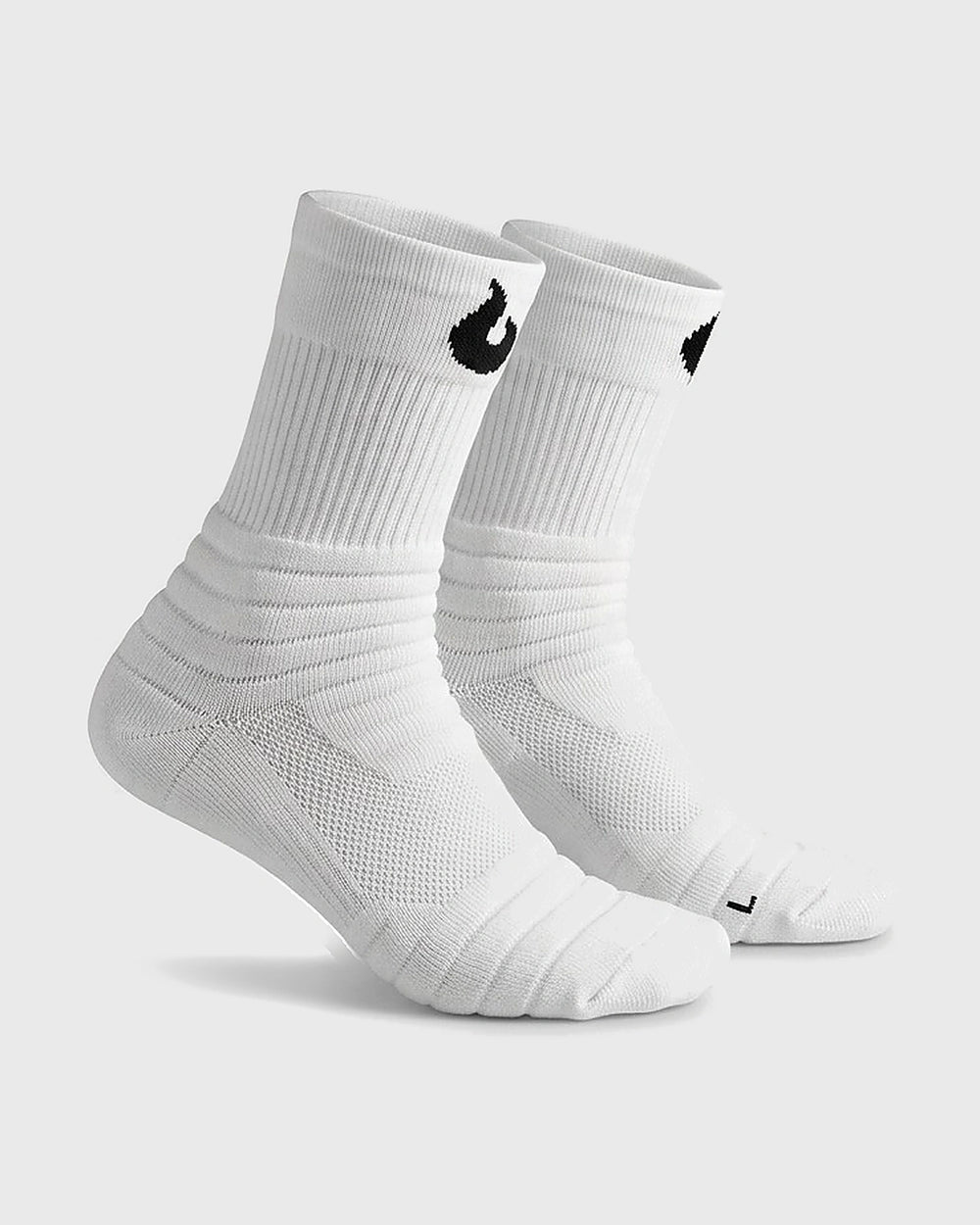 Burned Elite Performance Sock in wit, paar, zijaanzicht - Burned Sports