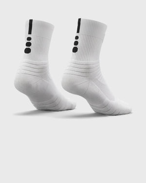 Burned Elite Performance Sock in wit, achterkant, schuin van achteren - Burned Sports