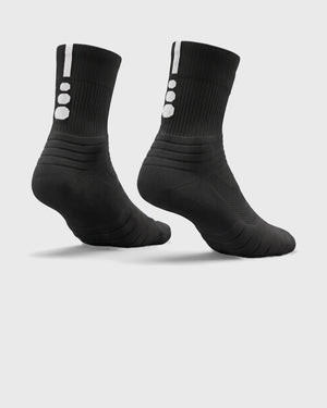 Burned Elite Performance Sock in zwart, achterkant, schuin van achteren - Burned Sports