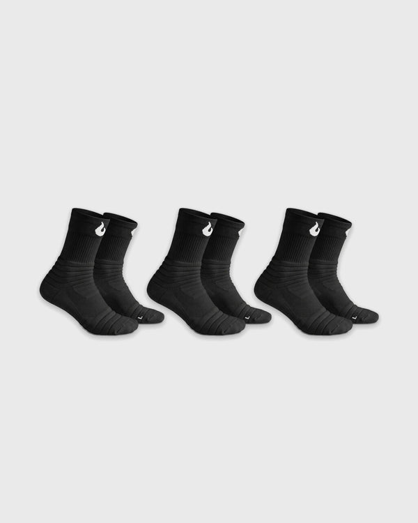 Burned Elite Performance Sock in zwart, 3 paar naast elkaar - Burned Sports