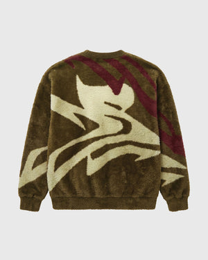 Project X Paris Mohair Animal Trui Olijfgroen achteraanzicht no mod
