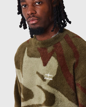 Project X Paris Mohair Animal Trui Olijfgroen cu
